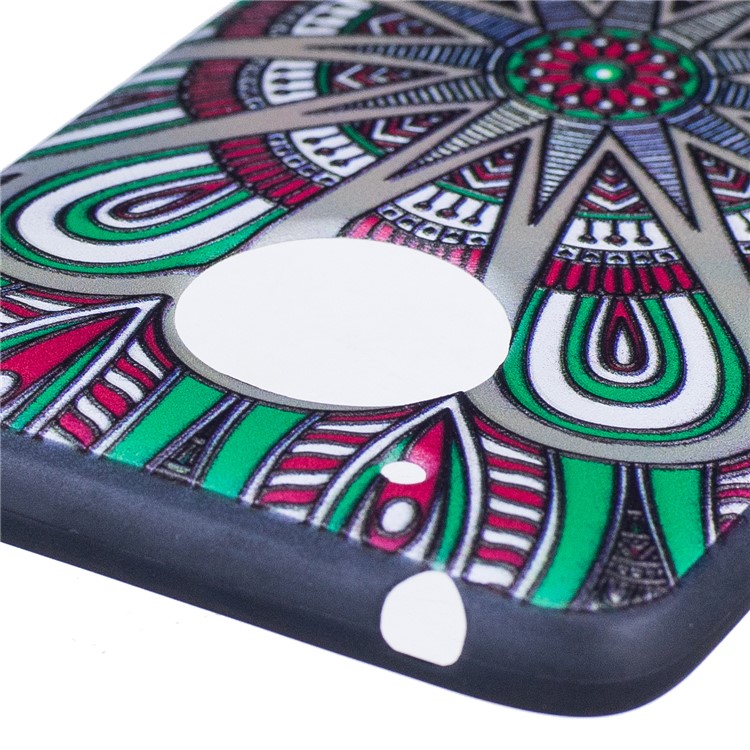 Embossing Pattern Matte Soft TPU Casing Cover for Motorola Moto G5 - Abstract Floral Pattern-6