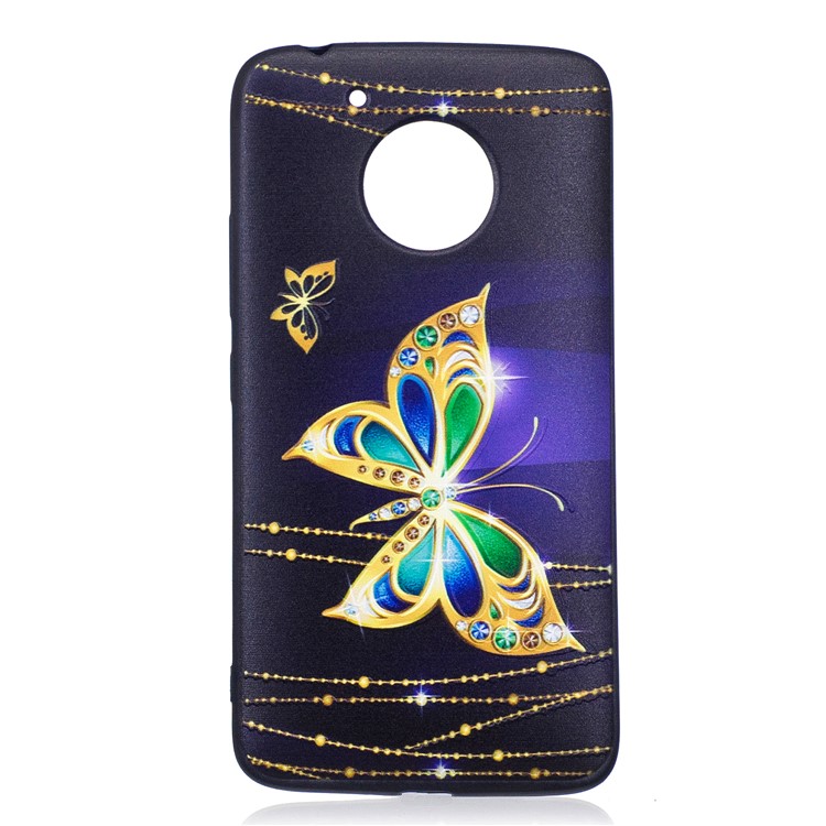 Embossing Pattern Matte Soft TPU Phone Casing for Motorola Moto G5 - Beautiful Butterfly-2