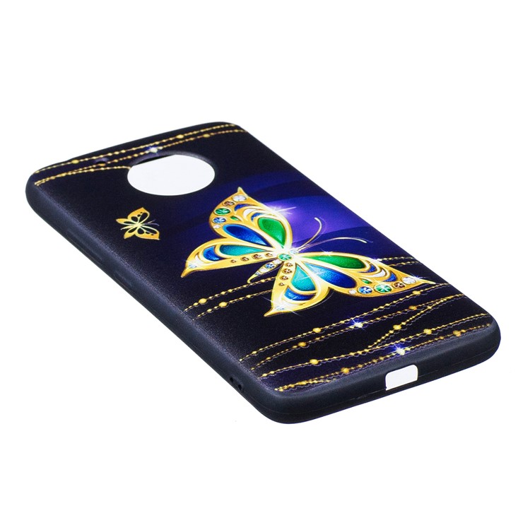Embossing Pattern Matte Soft TPU Phone Casing for Motorola Moto G5 - Beautiful Butterfly-3