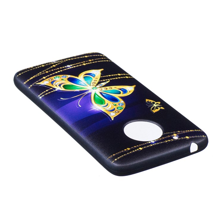 Embossing Pattern Matte Soft TPU Phone Casing for Motorola Moto G5 - Beautiful Butterfly-4