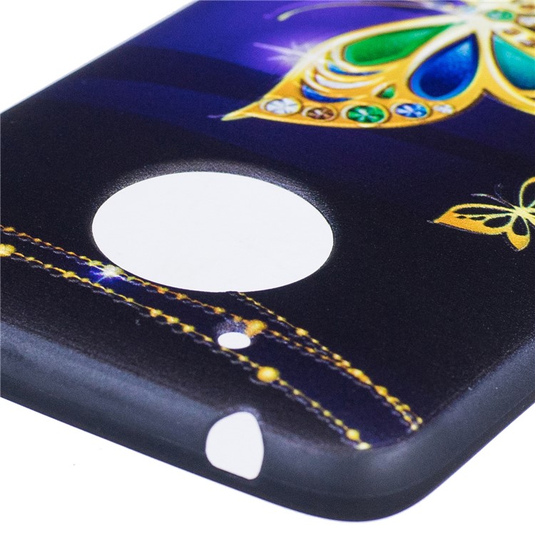 Embossing Pattern Matte Soft TPU Phone Casing for Motorola Moto G5 - Beautiful Butterfly-6