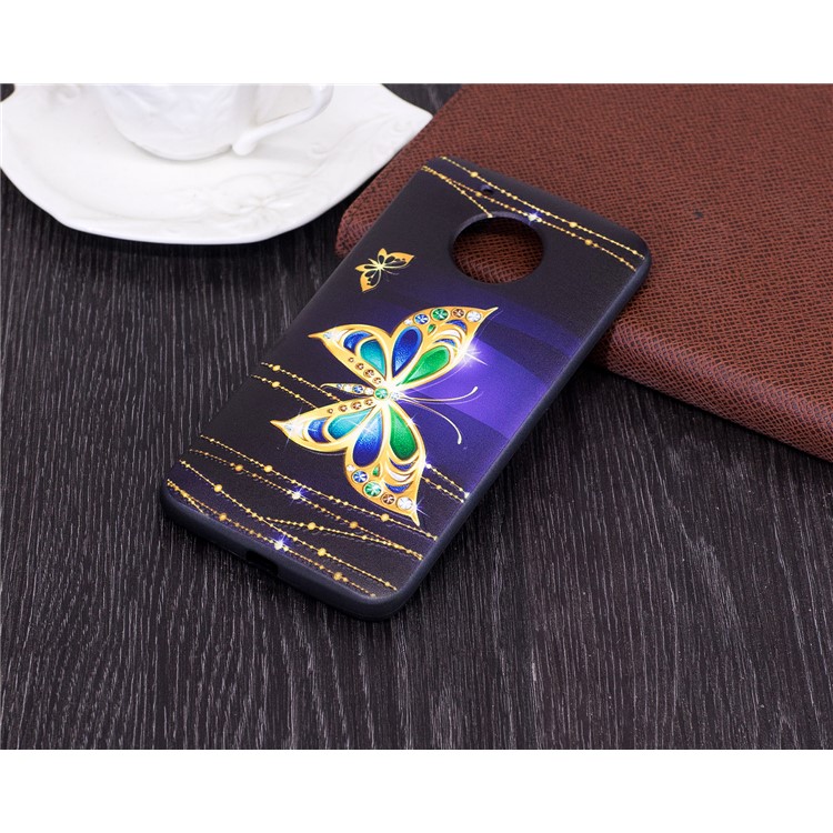 Embossing Pattern Matte Soft TPU Phone Casing for Motorola Moto G5 - Beautiful Butterfly-7