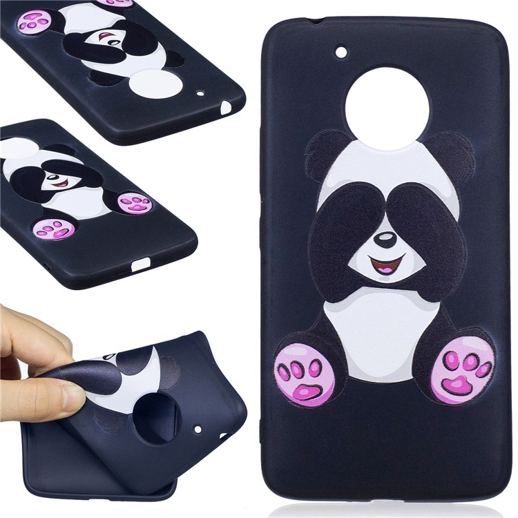 Embossing Pattern Matte Soft TPU Phone Cover for Motorola Moto G5 - Lovely Panda-1
