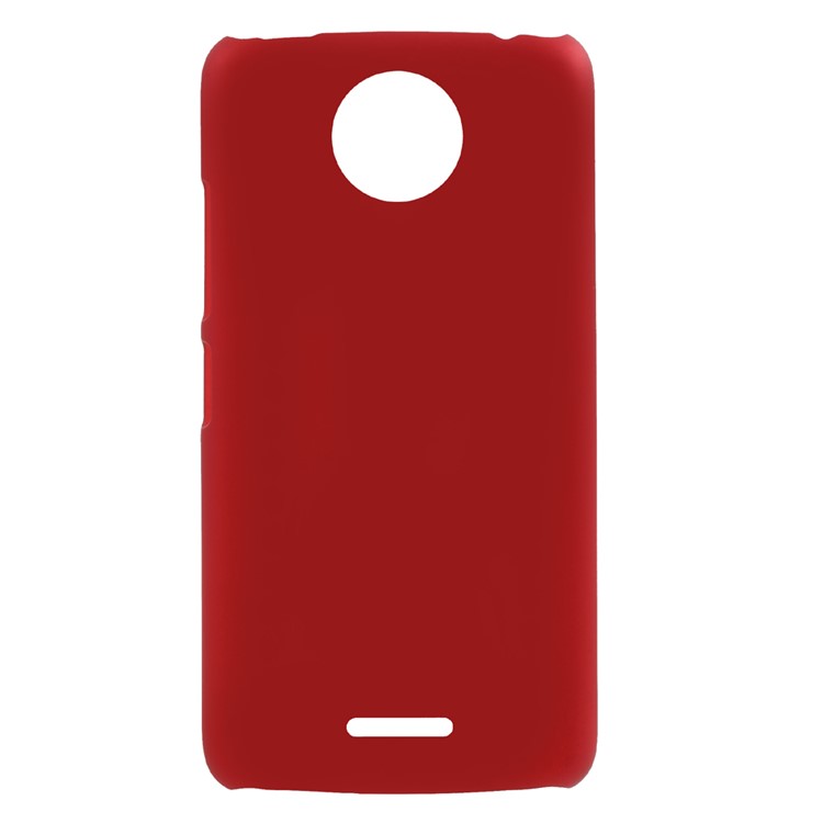Rubberized Plastic Hard Protective Back Casing for Motorola Moto C Plus - Red-1