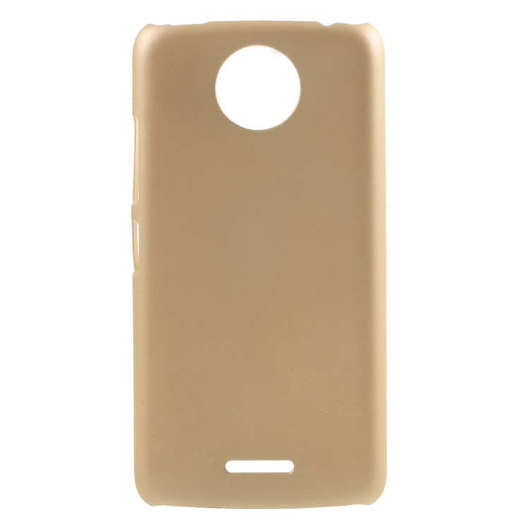 Rubberized Plastic Hard Protective Back Cell Phone Case for Motorola Moto C Plus - Gold-1