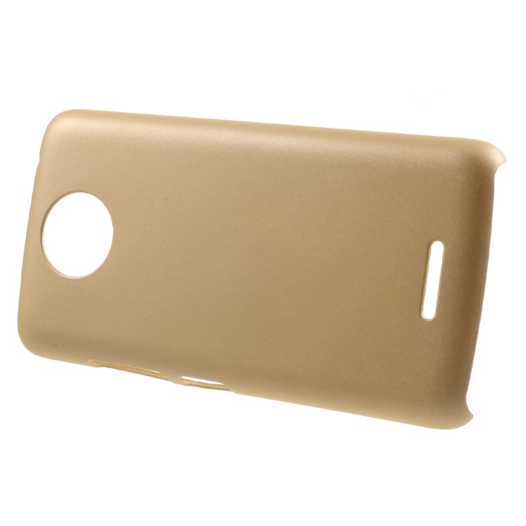 Rubberized Plastic Hard Protective Back Cell Phone Case for Motorola Moto C Plus - Gold-2