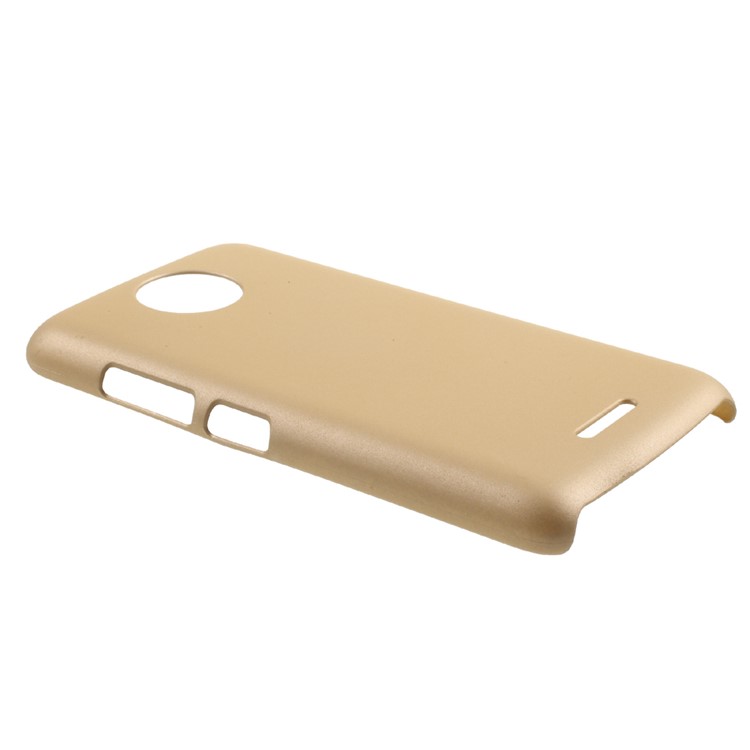 Rubberized Plastic Hard Protective Back Cell Phone Case for Motorola Moto C Plus - Gold-3