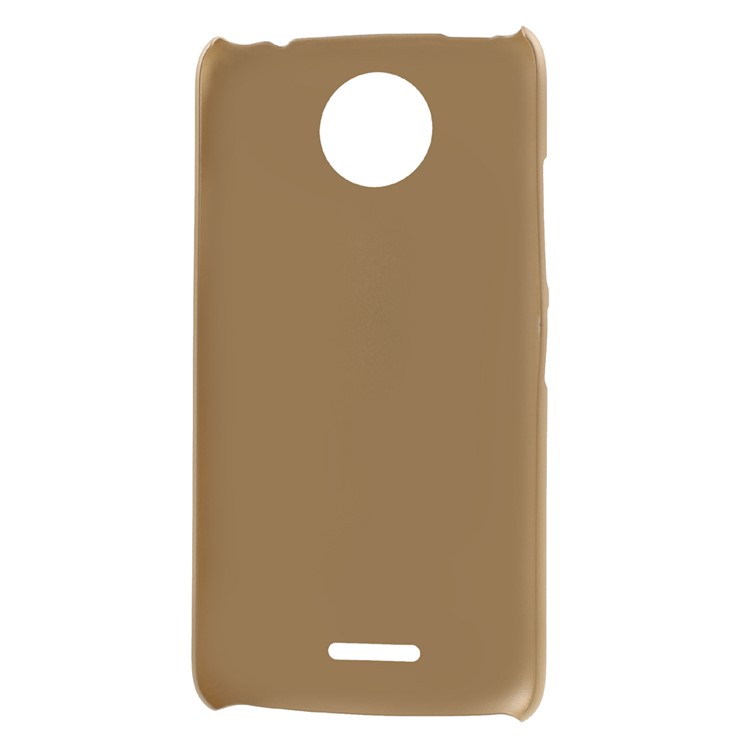 Rubberized Plastic Hard Protective Back Cell Phone Case for Motorola Moto C Plus - Gold-4