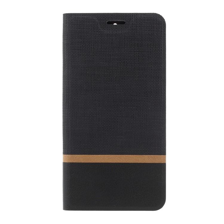 For Motorola Moto G6 Cross Texture Stand Leather Card Holder Case Built-in Steel Sheet - Black-3