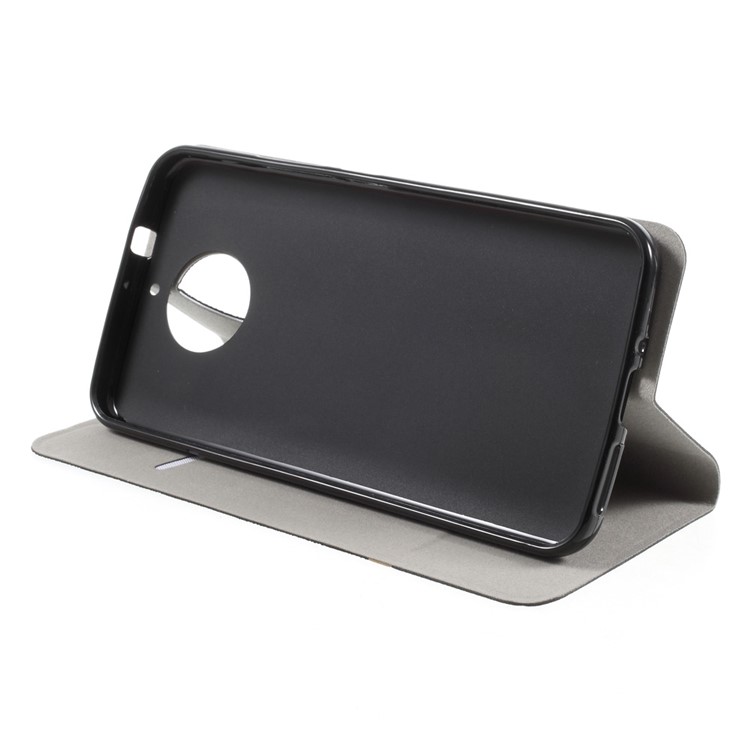 For Motorola Moto G6 Cross Texture Stand Leather Card Holder Case Built-in Steel Sheet - Black-4