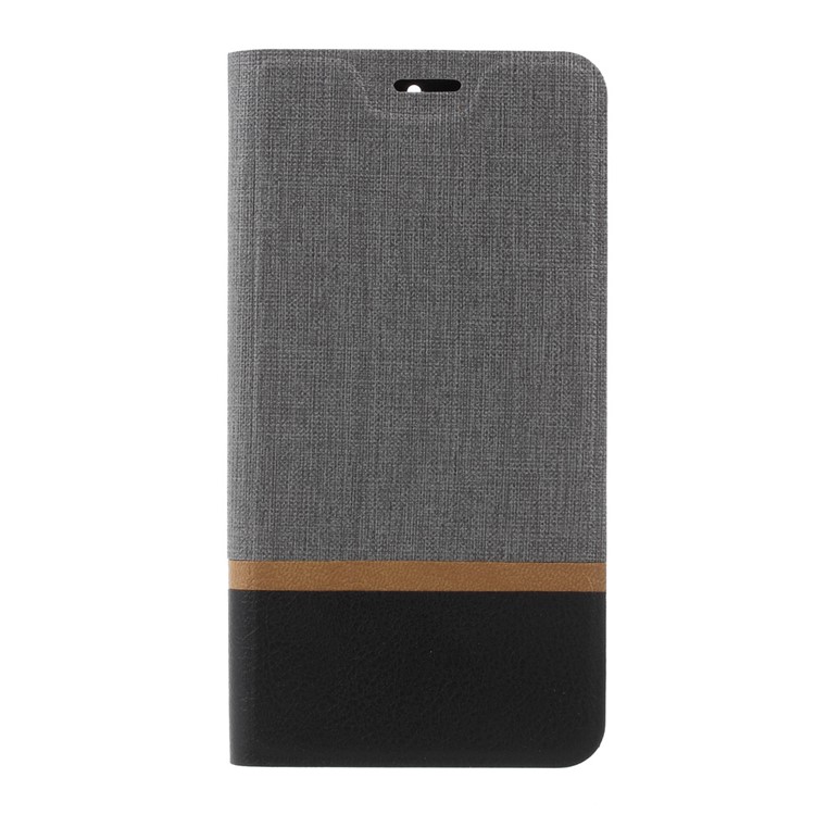 Cross Texture Stand Leather Mobile Phone Case Built-in Steel Sheet with Card Holder for Motorola Moto G5S - Grey-1