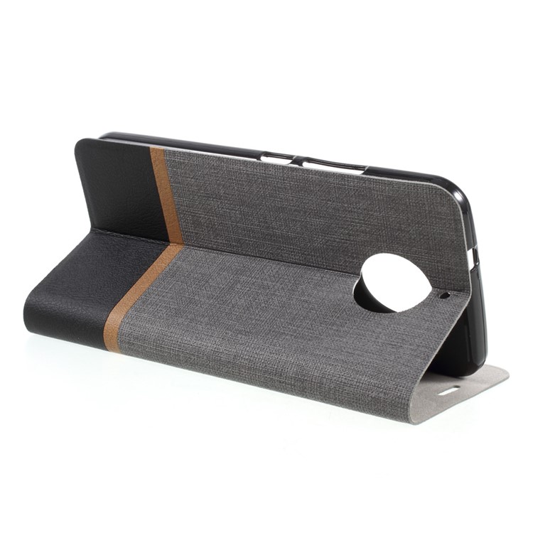 Cross Texture Stand Leather Mobile Phone Case Built-in Steel Sheet with Card Holder for Motorola Moto G5S - Grey-5