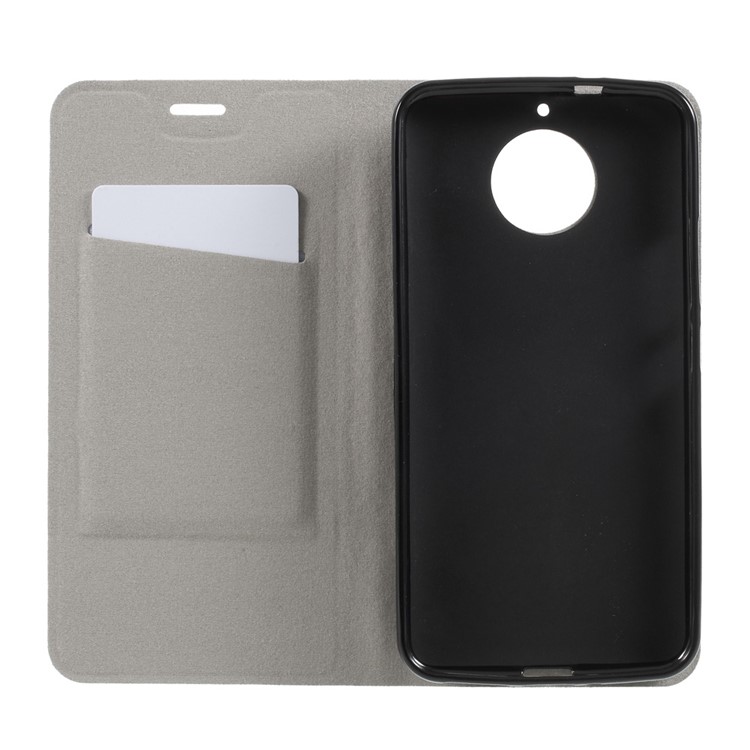 Cross Texture Stand Leather Card Holder Built-in Steel Sheet Cell Phone Case Shell for Motorola Moto G5S - Blue-6