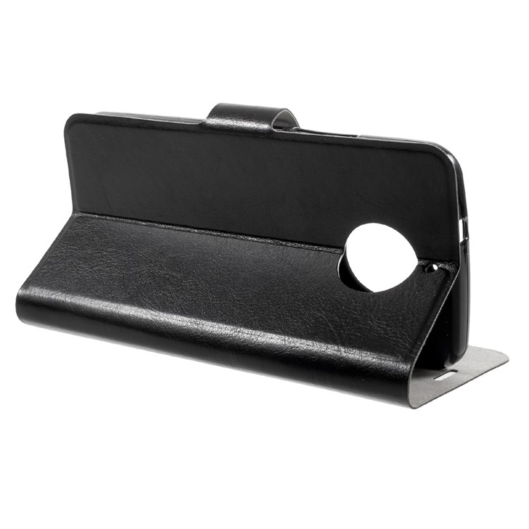 Crazy Horse Card Slot Stand Leather Case for Motorola Moto G6 - Black-4
