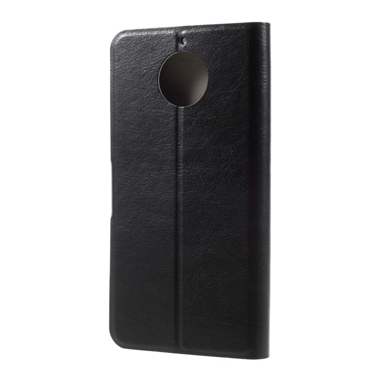 Crazy Horse Grain Wallet Leather Shell Case for Motorola Moto G6/G6 Plus - Black-2