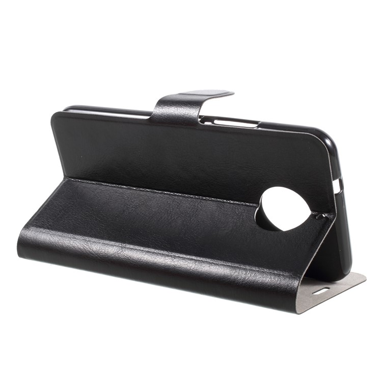 Crazy Horse Grain Wallet Leather Shell Case for Motorola Moto G6/G6 Plus - Black-4
