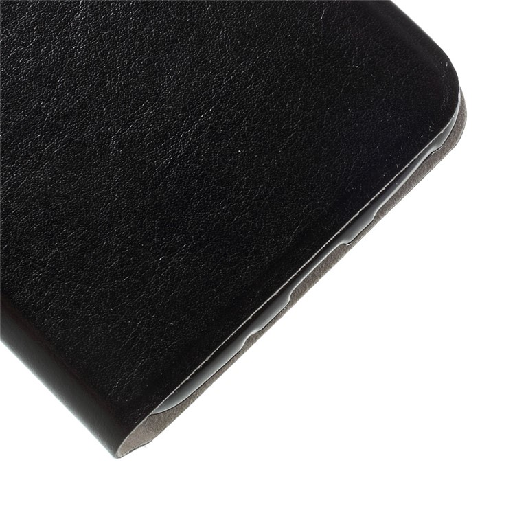 Crazy Horse Grain Wallet Leather Shell Case for Motorola Moto G6/G6 Plus - Black-6