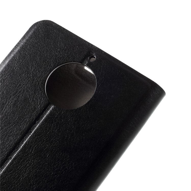 Crazy Horse Grain Wallet Leather Shell Case for Motorola Moto G6/G6 Plus - Black-7