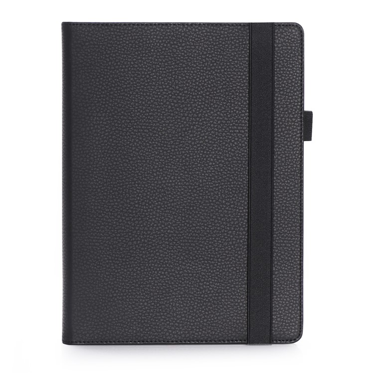 Leather Stand Wallet Case with Elastic Hand Strap for Lenovo Miix 320 - Black-2