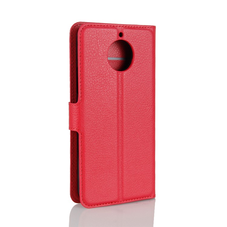For Motorola MOTO G5S Plus Litchi Grain Wallet Leather Stand Mobile Phone Case Accessory - Red-6
