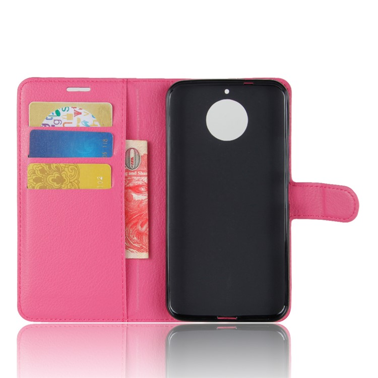 For Motorola MOTO G5S Plus Litchi Grain Wallet Leather Stand Phone Shell - Rose-3