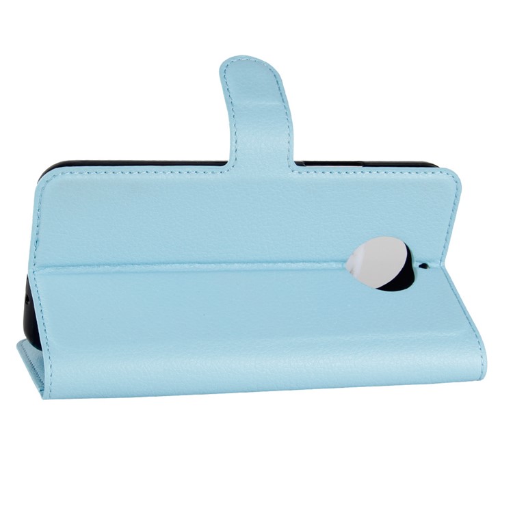 Litchi Grain Wallet Leather Stand Mobile Case Cover For Motorola MOTO G5S Plus - Blue-5