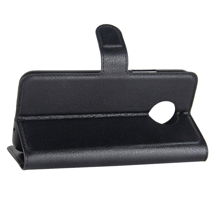 Litchi Skin Wallet Leather Stand Case for Motorola Moto G5S - Black-5