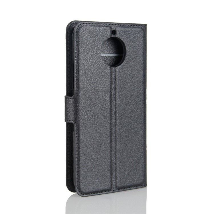 Litchi Skin Wallet Leather Stand Case for Motorola Moto G5S - Black-6