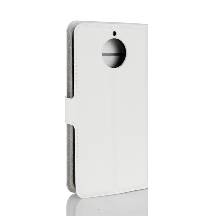 Litchi Skin Wallet Leather Stand Phone Cover for Motorola Moto G5S - White-6