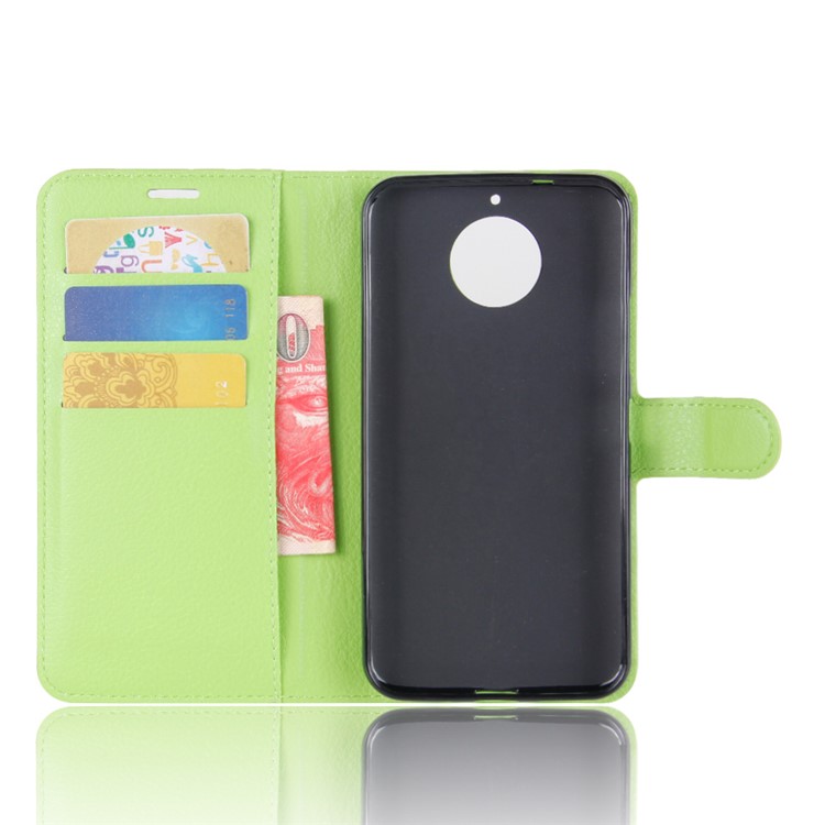 Litchi Skin Leather Stand Mobile Casing for Motorola Moto G5S - Green-3