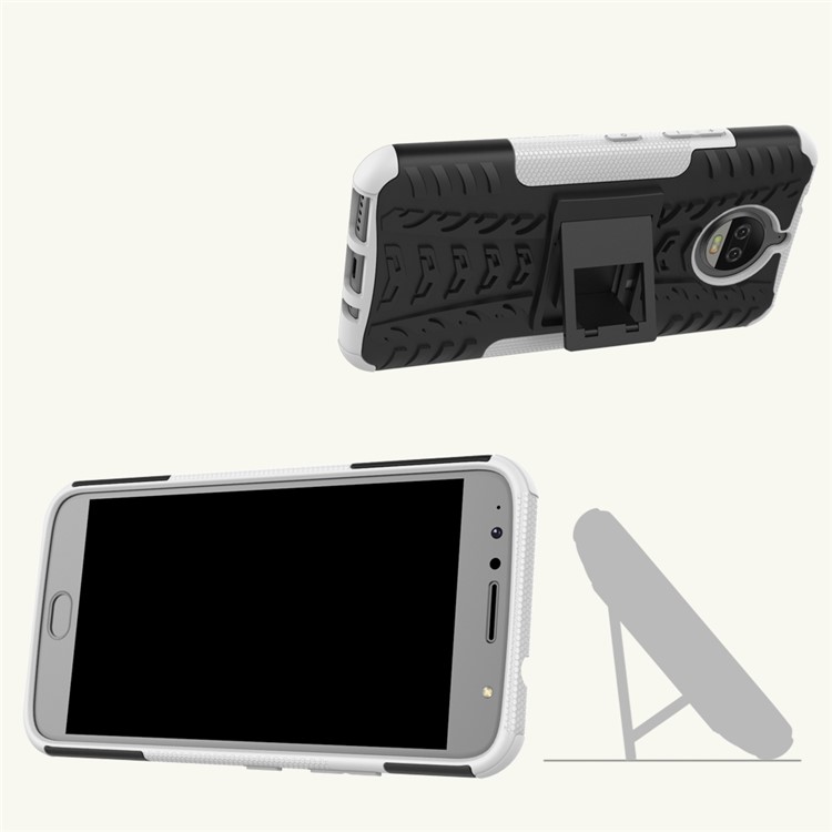 Tyre Pattern 2-in-1 TPU + PC Hybrid Mobile Back Cover with Kickstand for Motorola Moto G5S Plus - Black-11