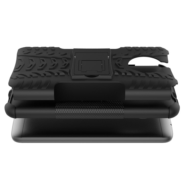 Tyre Pattern 2-in-1 TPU + PC Hybrid Kickstand Mobile Back Cover for Motorola Moto E4 Plus - Black-4