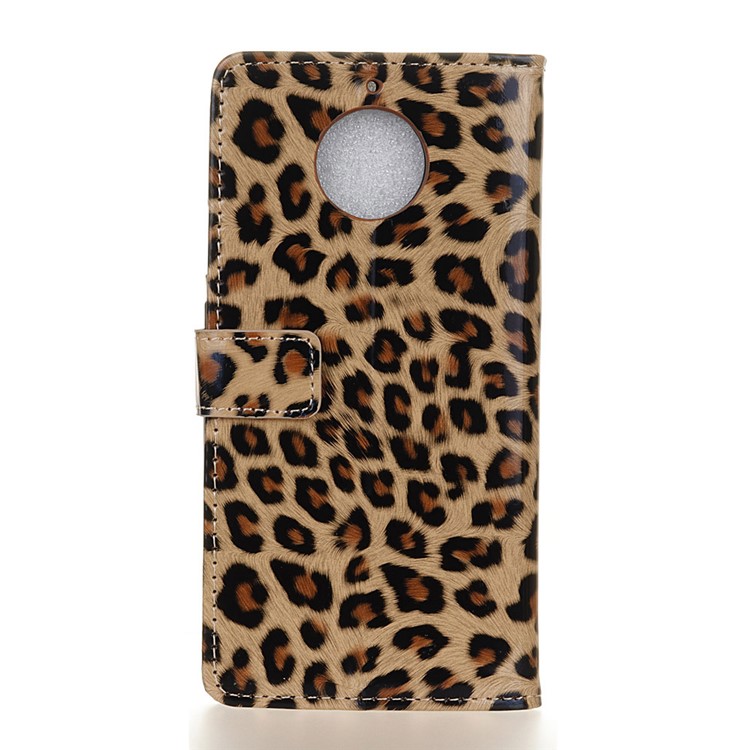 Leopard Wallet Leather Case Cover with Stand for Motorola Moto E4 Plus-2