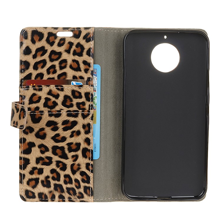 Leopard Wallet Leather Case Cover with Stand for Motorola Moto E4 Plus-3