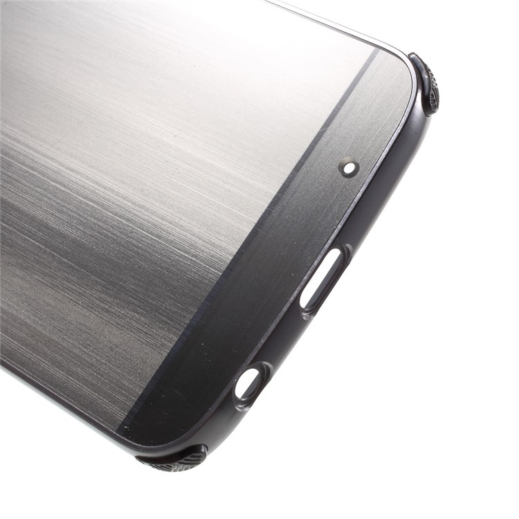 Slide-on Brushed PC Plate + Metal Bumper Combo Case for Motorola Moto Z2 Play - Black-6