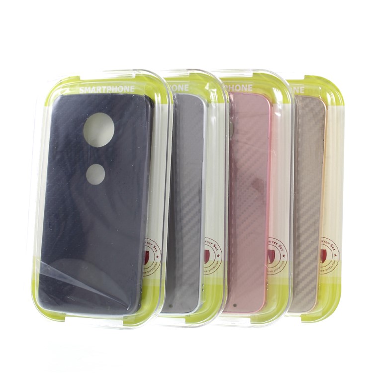 Slide-on Metal Frame + Carbon Fiber Texture Plastic Plate Phone Case for Motorola Moto Z2 Play - Gold-5