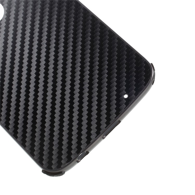 Slide-on Metal Frame + Carbon Fiber Texture Plastic Plate Back Cover for Motorola Moto Z2 Play - Black-5