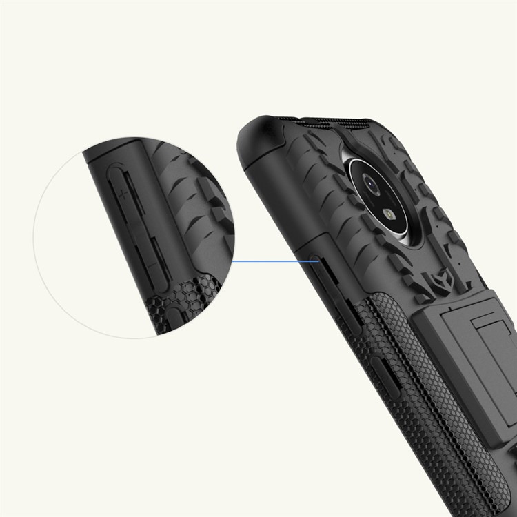 2-in-1 Tyre Pattern Kickstand Combo Cover (PC + TPU) for Motorola Moto G6 - Black-10