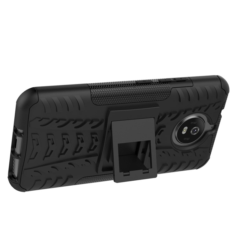 2-in-1 Tyre Pattern Kickstand Combo Cover (PC + TPU) for Motorola Moto G6 - Black-2