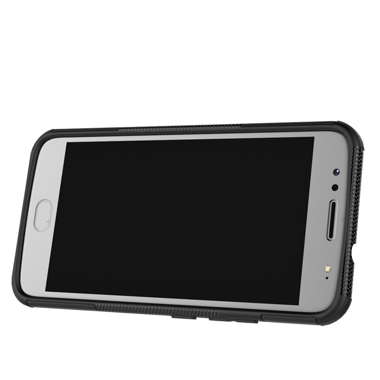 2-in-1 Tyre Pattern Kickstand Combo Cover (PC + TPU) for Motorola Moto G6 - Black-3