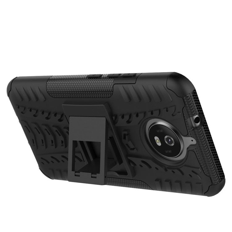 2-in-1 Tyre Pattern Kickstand Combo Cover (PC + TPU) for Motorola Moto G6 - Black-4