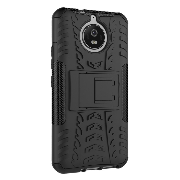 2-in-1 Tyre Pattern Kickstand Combo Cover (PC + TPU) for Motorola Moto G6 - Black-7