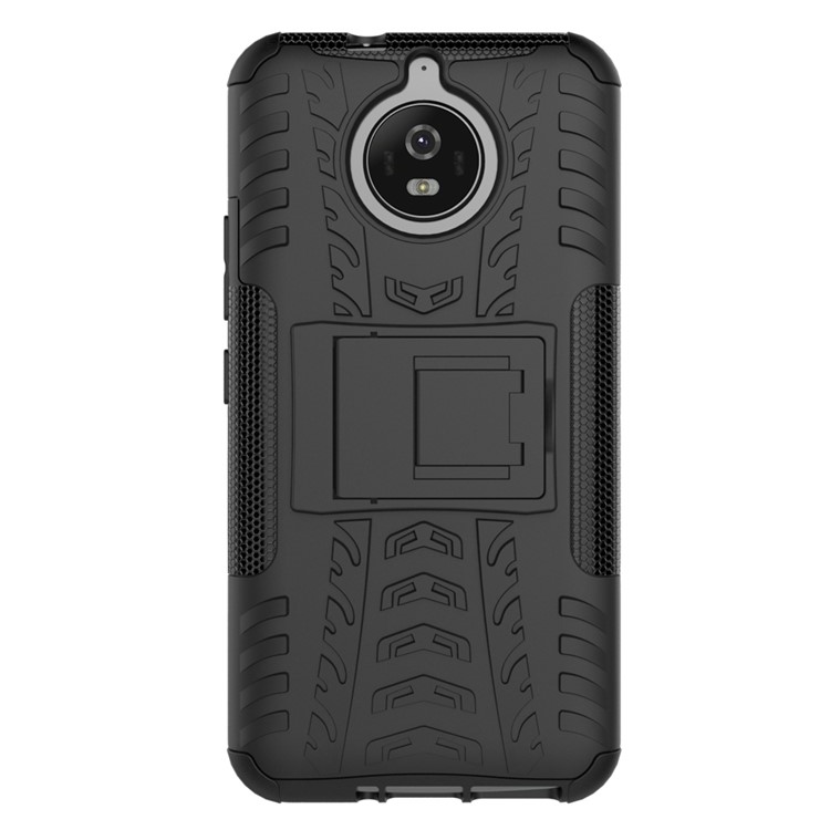 2-in-1 Tyre Pattern Kickstand Combo Cover (PC + TPU) for Motorola Moto G6 - Black-8