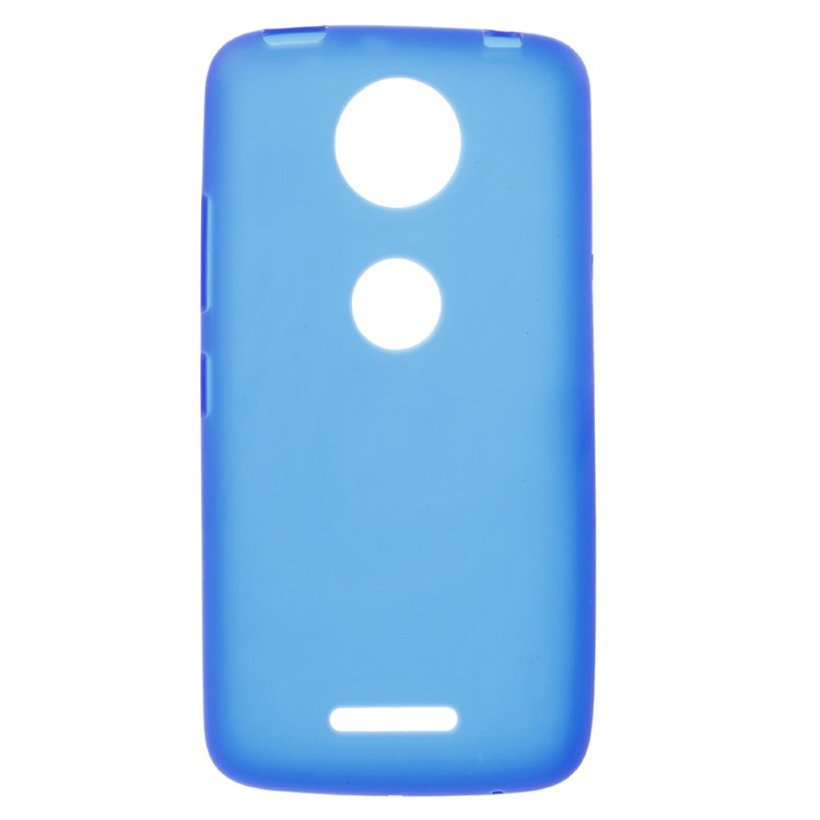 Matte Soft TPU Back Casing for Motorola Moto C Plus - Blue-1