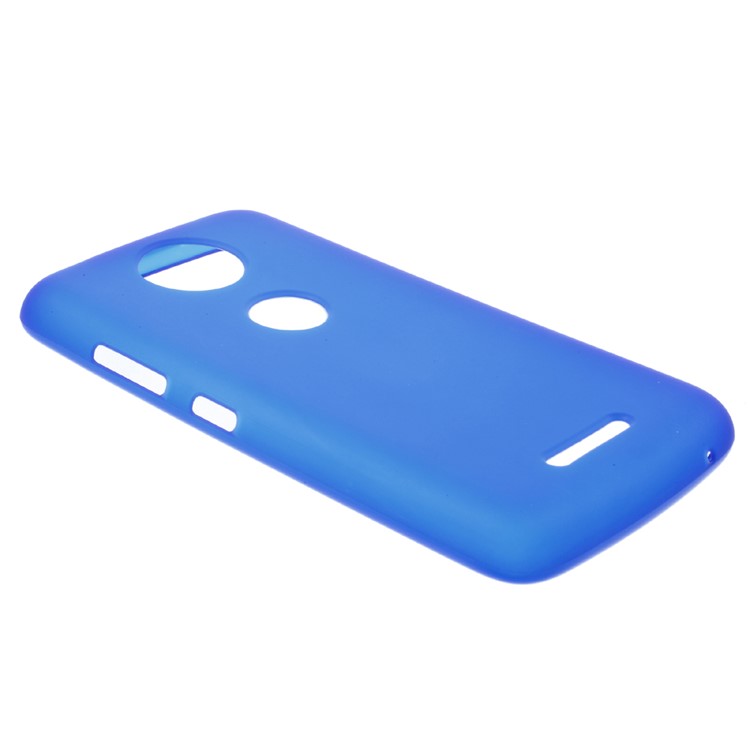 Matte Soft TPU Back Casing for Motorola Moto C Plus - Blue-3