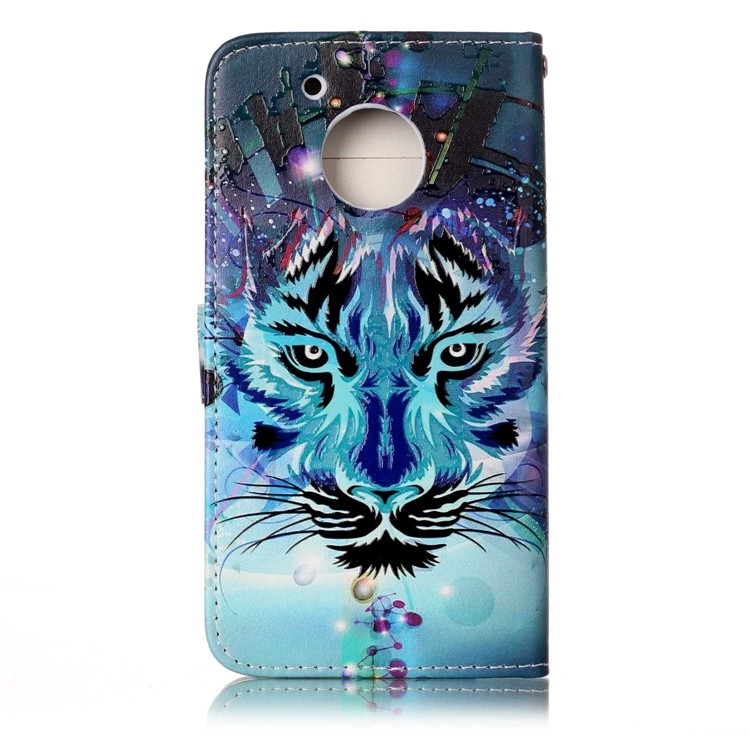 Embossed Pattern Flip Cover Case for Motorola Moto G5 - Tiger-3