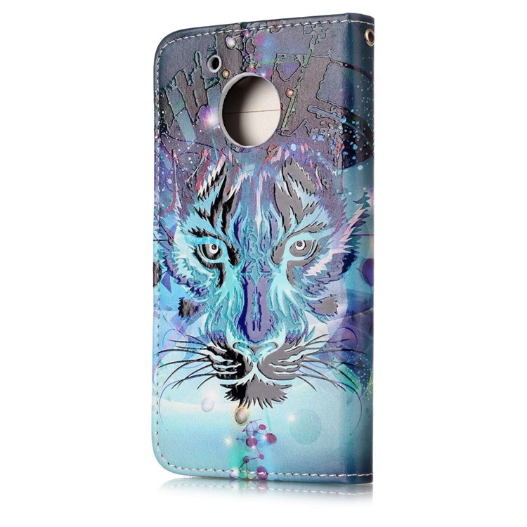 Embossed Pattern Flip Cover Case for Motorola Moto G5 - Tiger-5