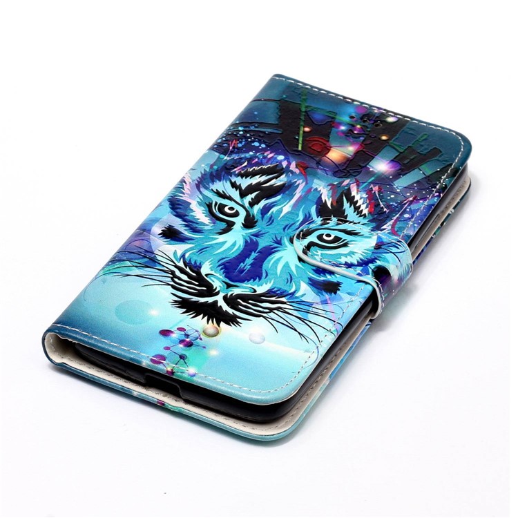 Embossed Pattern Flip Cover Case for Motorola Moto G5 - Tiger-6