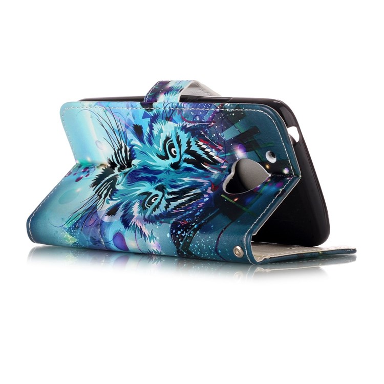 Embossed Pattern Flip Cover Case for Motorola Moto G5 - Tiger-7