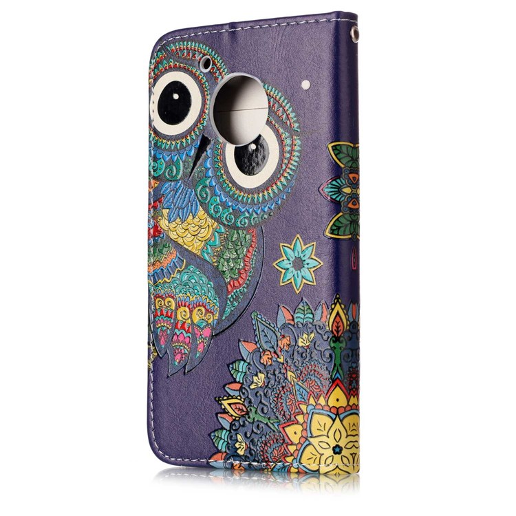 Embossed Pattern PU Leather Cell Phone Shell for Motorola Moto G5 - Owl-5
